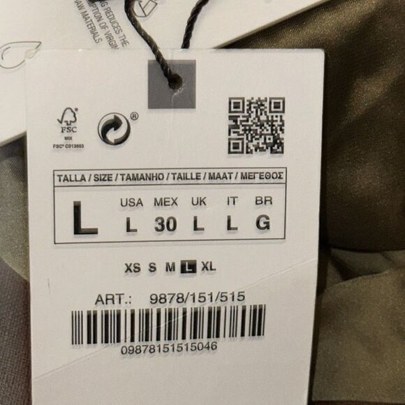 ZARA | Olive Green | SATIN EFFECT JUMPSUIT WITH BELT - Picture 10 of 12